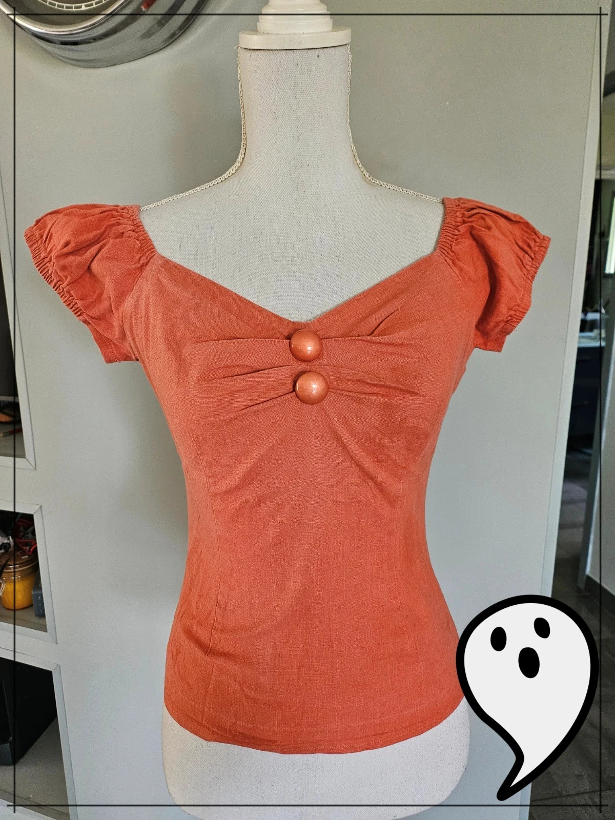 haut collectif clothing pin up retro rockabilly orange
